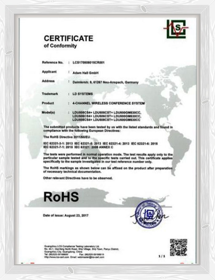 Certificado ROHS
