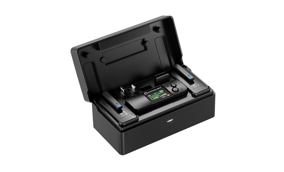 Mini sistema de micrófono inalámbrico de doble canal