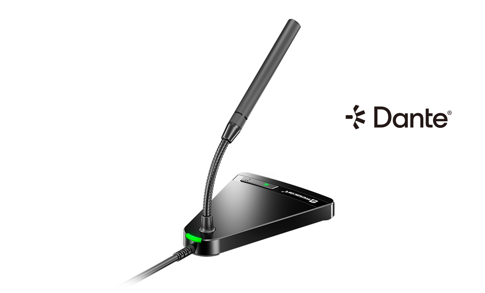 Micrófono de escritorio con Dante