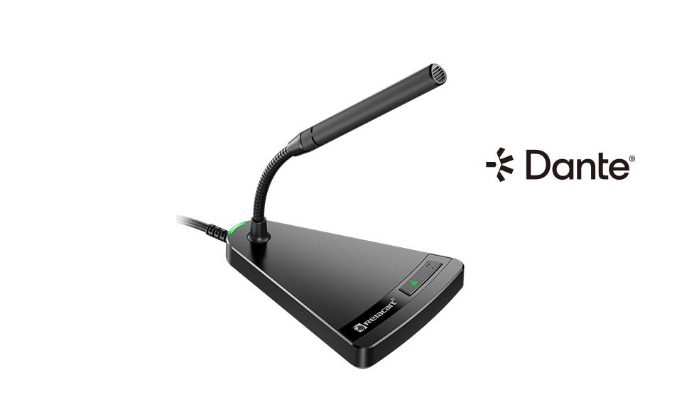 Micrófono de escritorio con Dante