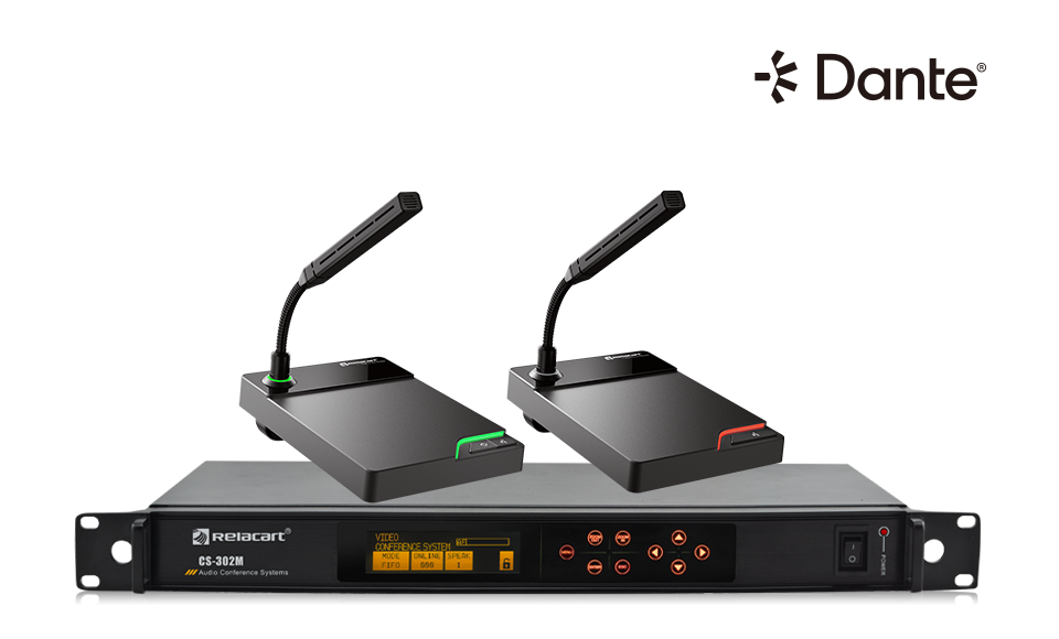 Sistema de debate en conferencia con interfaz de red Dante