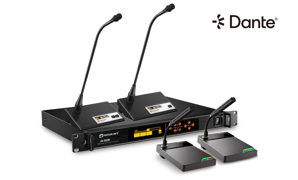 Sistema de debate en conferencia con interfaz de red Dante