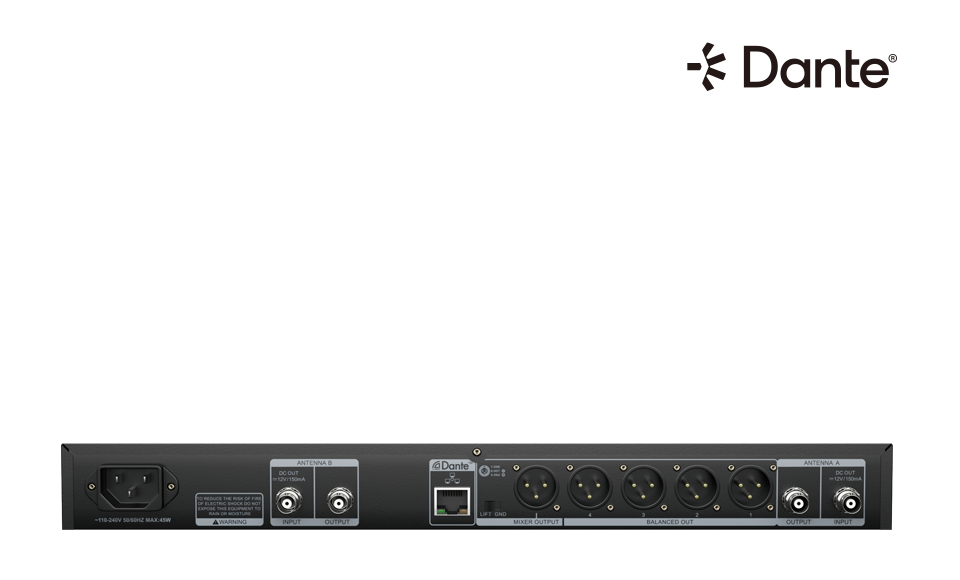 Sistema de micrófono inalámbrico True Diversity de banda ancha de 130MHz y cuatro canales