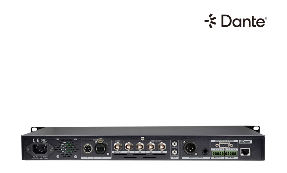 Sistema de debate en conferencia con interfaz de red Dante