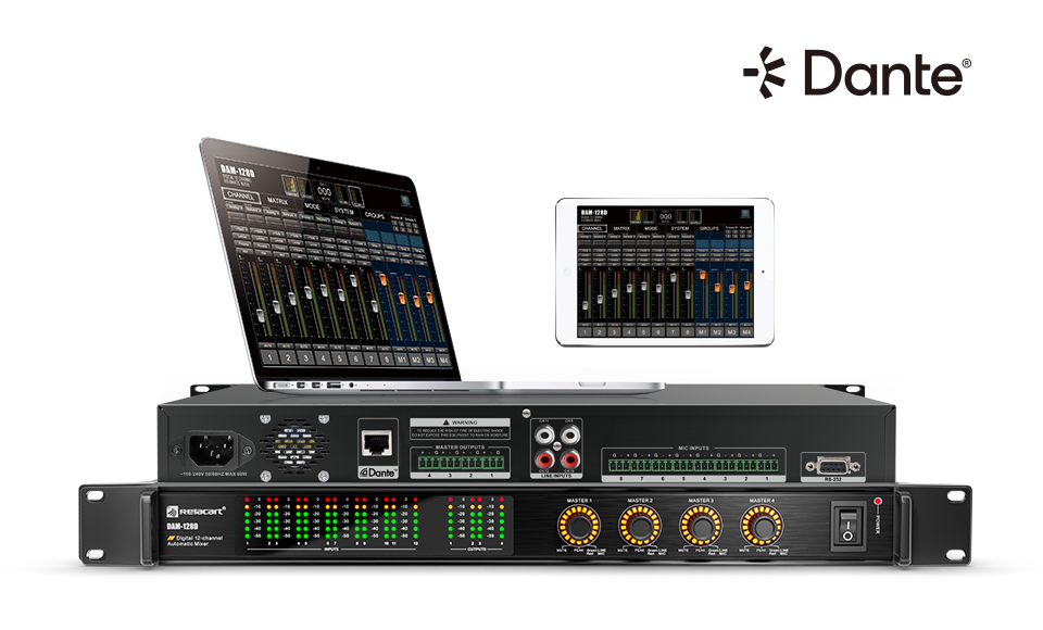 Mezclador Automático Digital de 12 canales con interfaz Dante