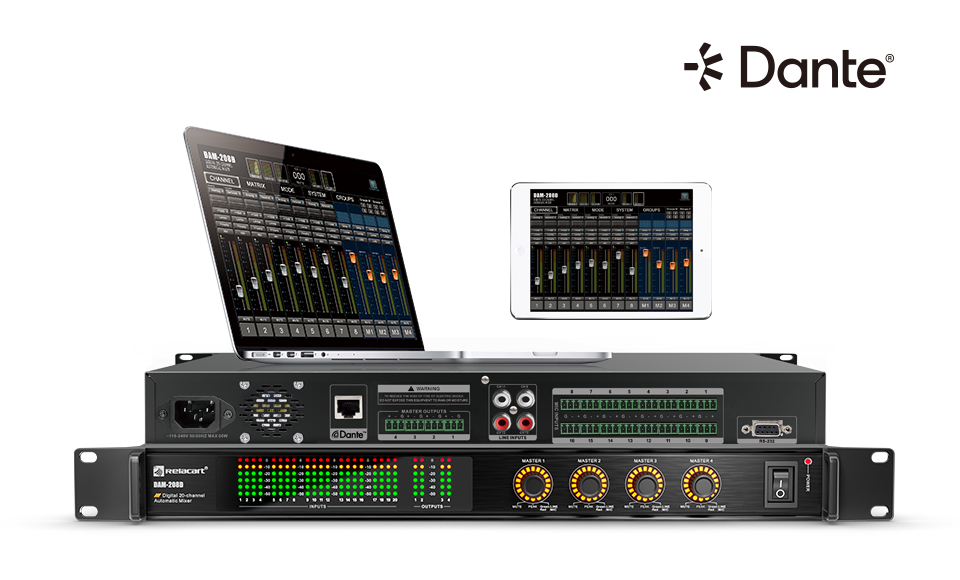 Mezclador automático digital con interfaz Dante