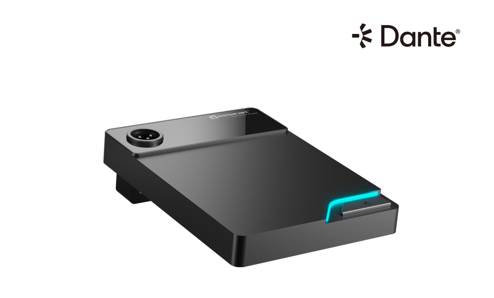 Soporte de escritorio para micrófono con salida de red Dante