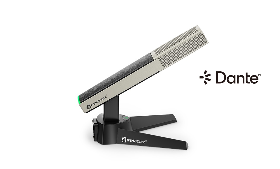 Micrófono de escritorio con salida de red Dante