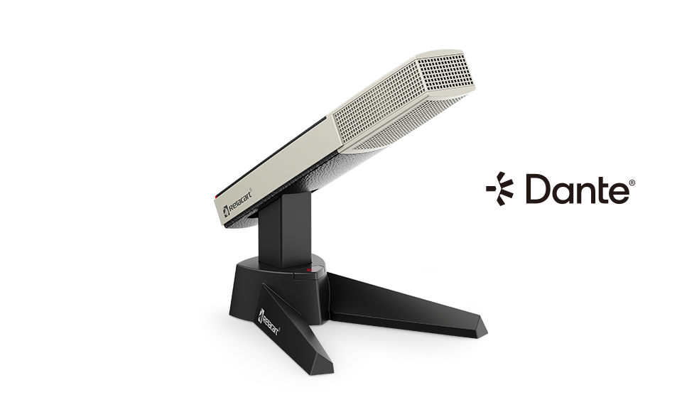 Micrófono de escritorio con salida de red Dante