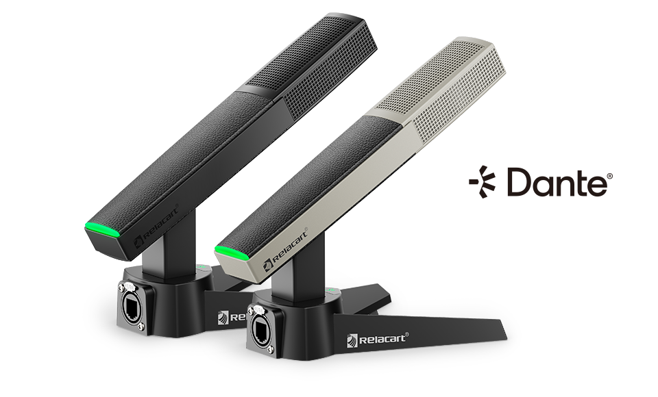 Micrófono de escritorio con salida de red Dante