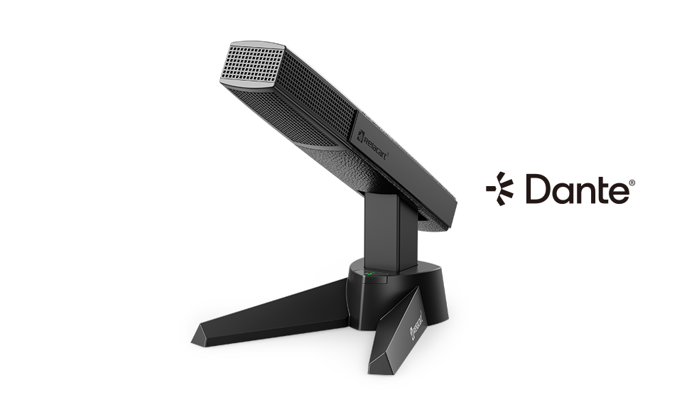 Micrófono de escritorio con salida de red Dante