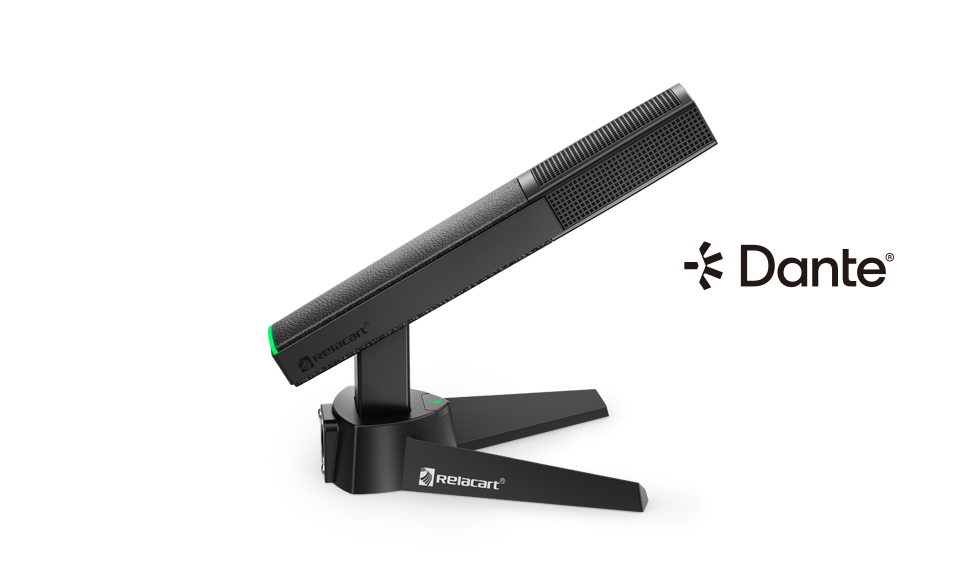 Micrófono de escritorio con salida de red Dante