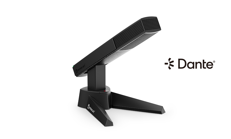 Micrófono de escritorio con salida de red Dante