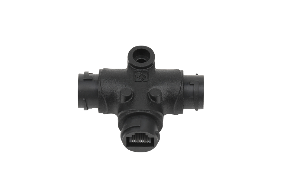 Conector en T (negro/blanco)