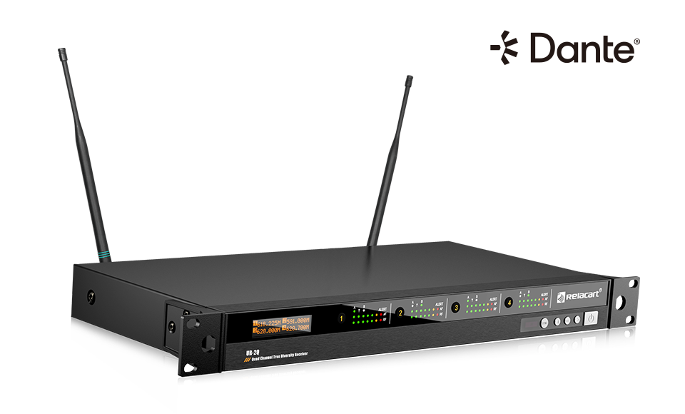 Sistema de micrófono inalámbrico True Diversity de banda ancha de 130MHz y cuatro canales