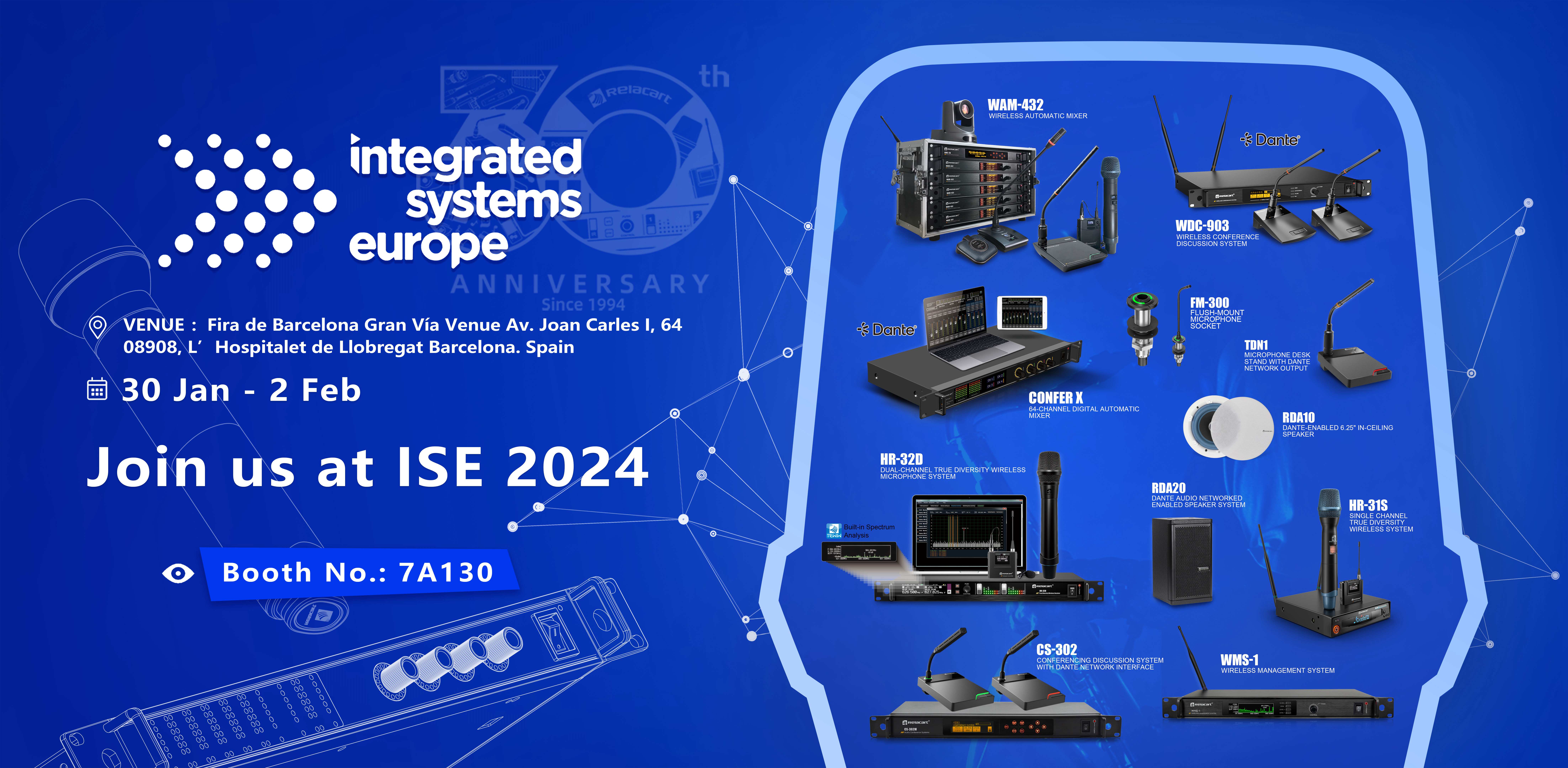 Integrated Systems Europe 丨Relacart traerá el sistema de micrófono inalámbrico híbrido digital HR-32 al ISE 2024