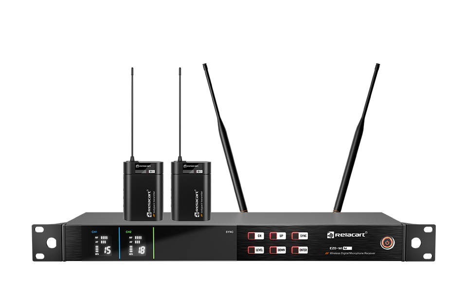 Sistema de micrófono inalámbrico digital UHF de dos canales con True Diversity