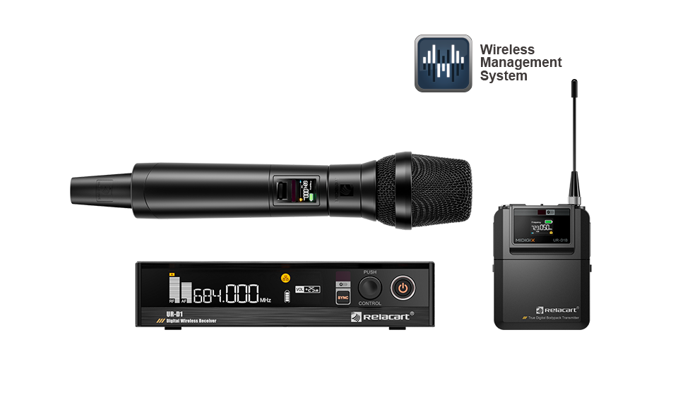 Sistema de micrófono inalámbrico digital UHF de un canal