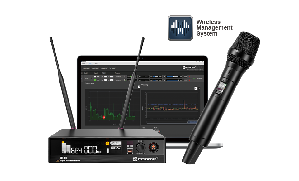 Sistema de micrófono inalámbrico digital UHF de un canal